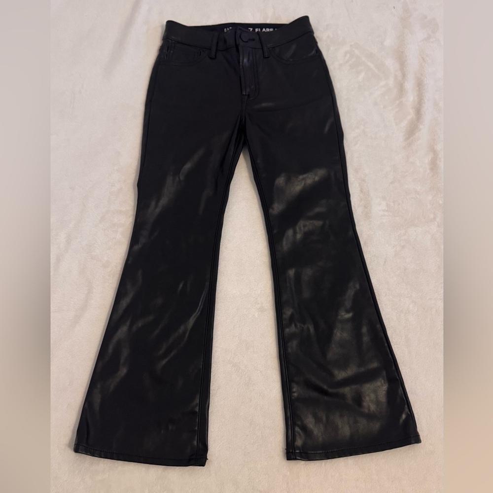 Gap Size 7 Flare High Rise Black Faux Leather Pants. New condition; never worn.